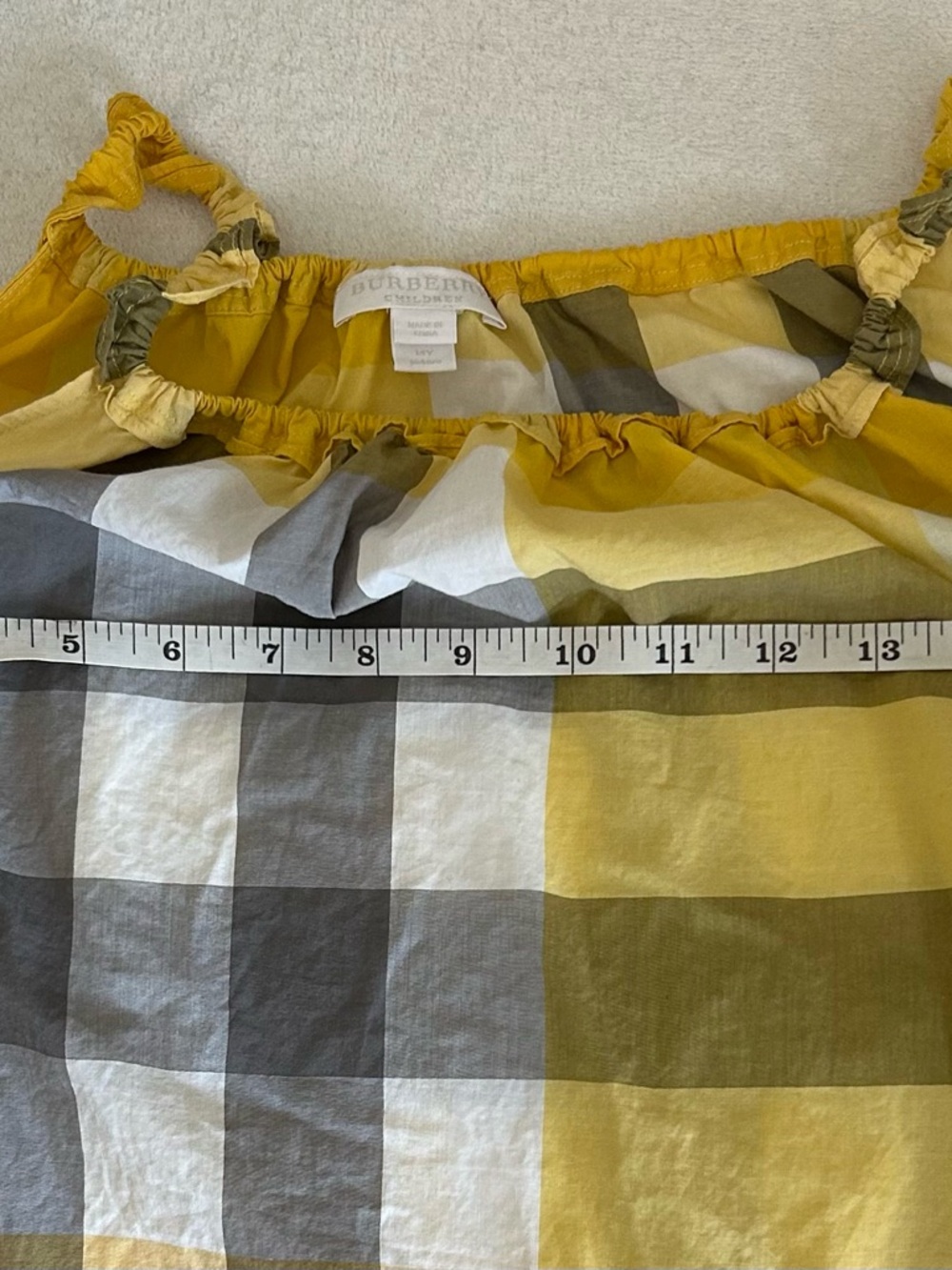 Burberry Yellow Plaid Cotton A-Line Sleeveless Top Girls 14/16 or fits PS Women - Picture 12 of 15